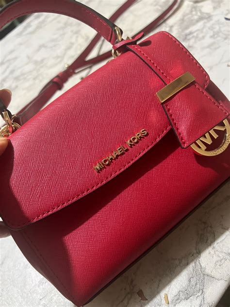michael michael kors ava mini crossbody red